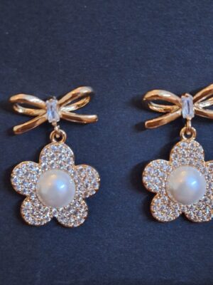 Zircon Pearl Drop Earrings