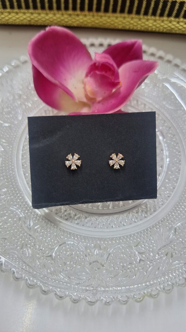 Zircon Flower Shaped Studs