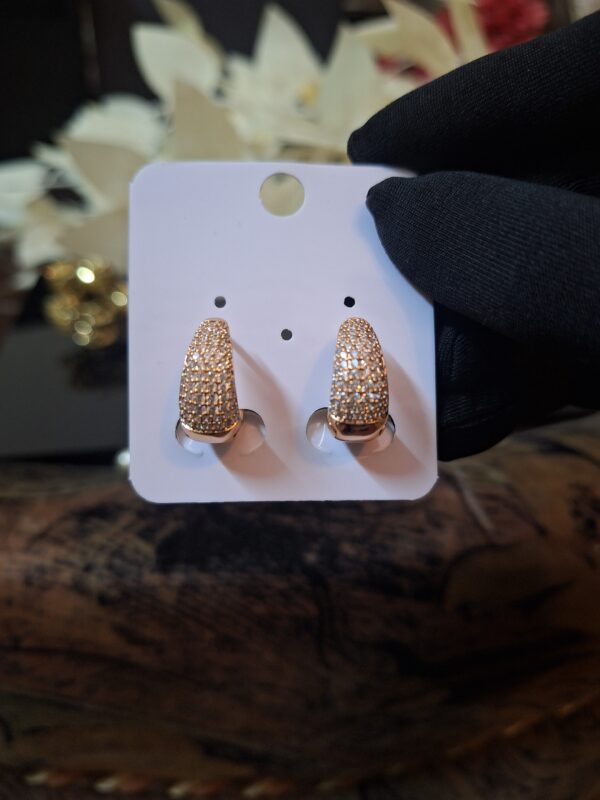 Zircon Oval Ear Studs