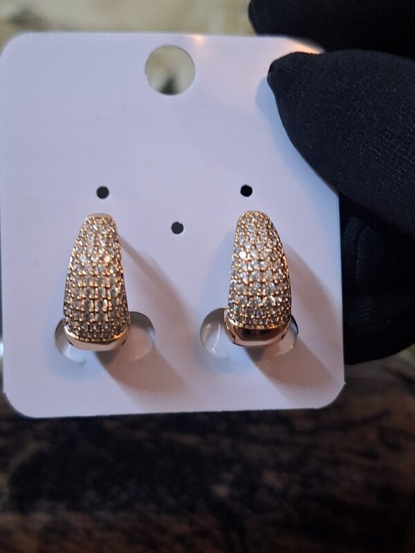 Zircon Oval Ear Studs - Image 2